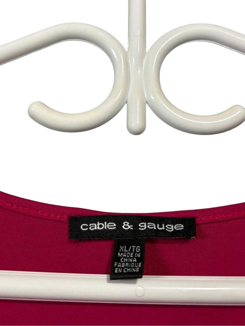 Cable & Gauge, XL, Fuchsia Flutter Sleeve Blouse Soft Stretch Top - Picture 3 of 8